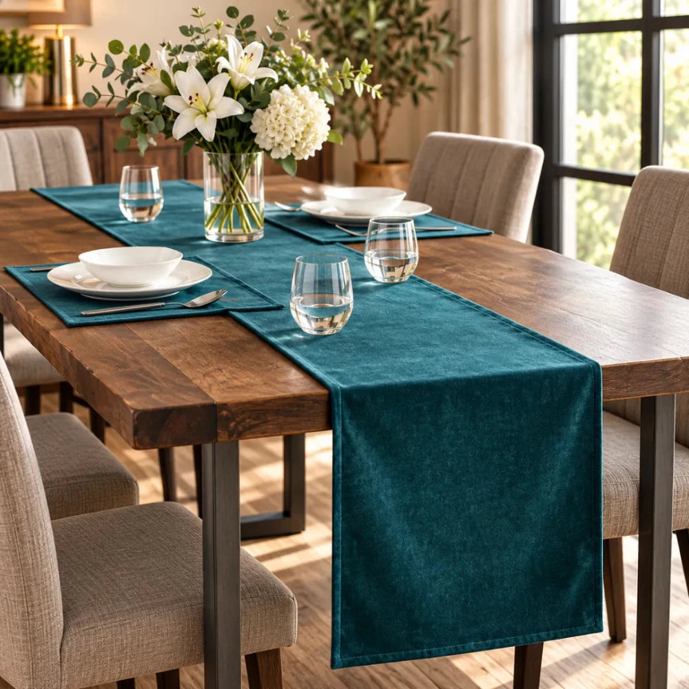 New Velvet Table Runner With Mats - myhomestore.com.pk