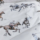 Luxury Polo-Themed Cotton Bedding Set – Elegant Equestrian Design