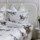 Luxury Polo-Themed Cotton Bedding Set – Elegant Equestrian Design