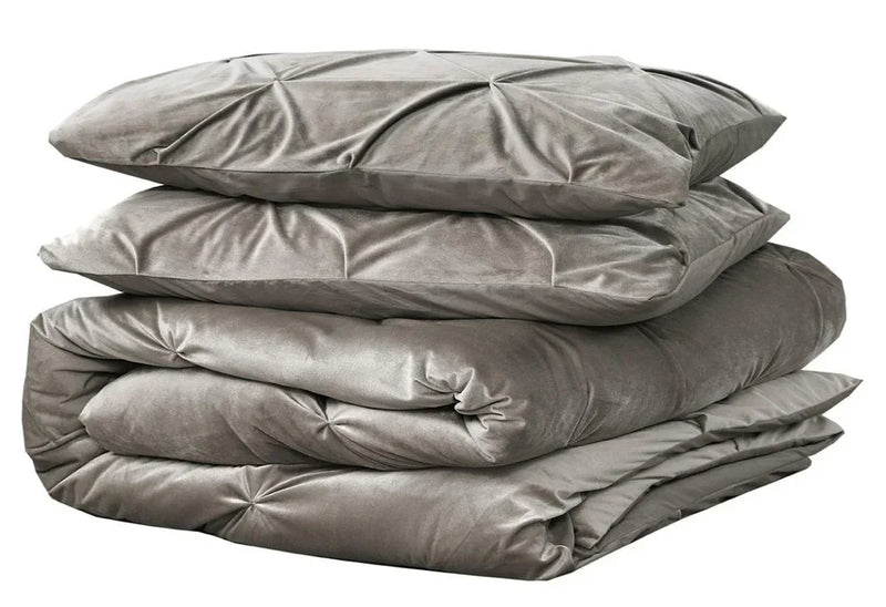 Velvet Pintuck Duvet Set
