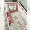 Pink Ruffle Lace Baby Set Cot - myhomestore.com.pk