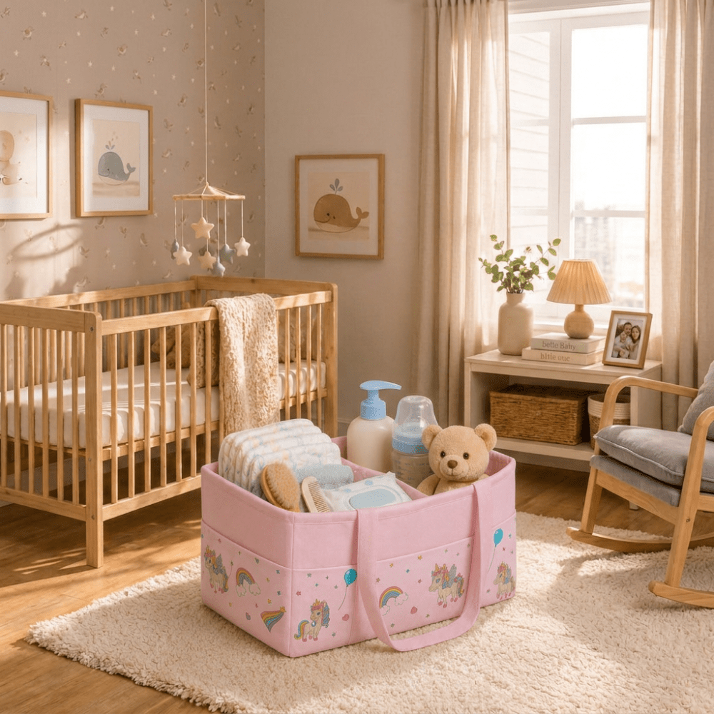 Pink Unicorn Dreams Diaper Caddy Bag - myhomestore.com.pk