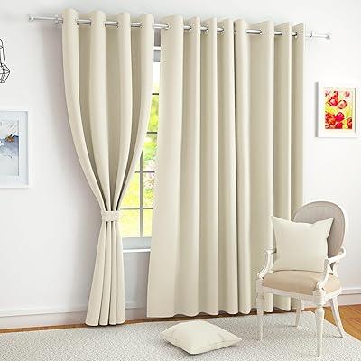 Plain Dyed Eyelet Curtains with linning ( white) - myhomestore.com.pk
