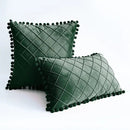 Pleated Cushion Cover with pom pom lace - myhomestore.com.pk