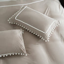 Pom Pom Decor Duble Lace Duvet Set - myhomestore.com.pk