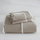 Pom Pom Decor Duble Lace Duvet Set - myhomestore.com.pk