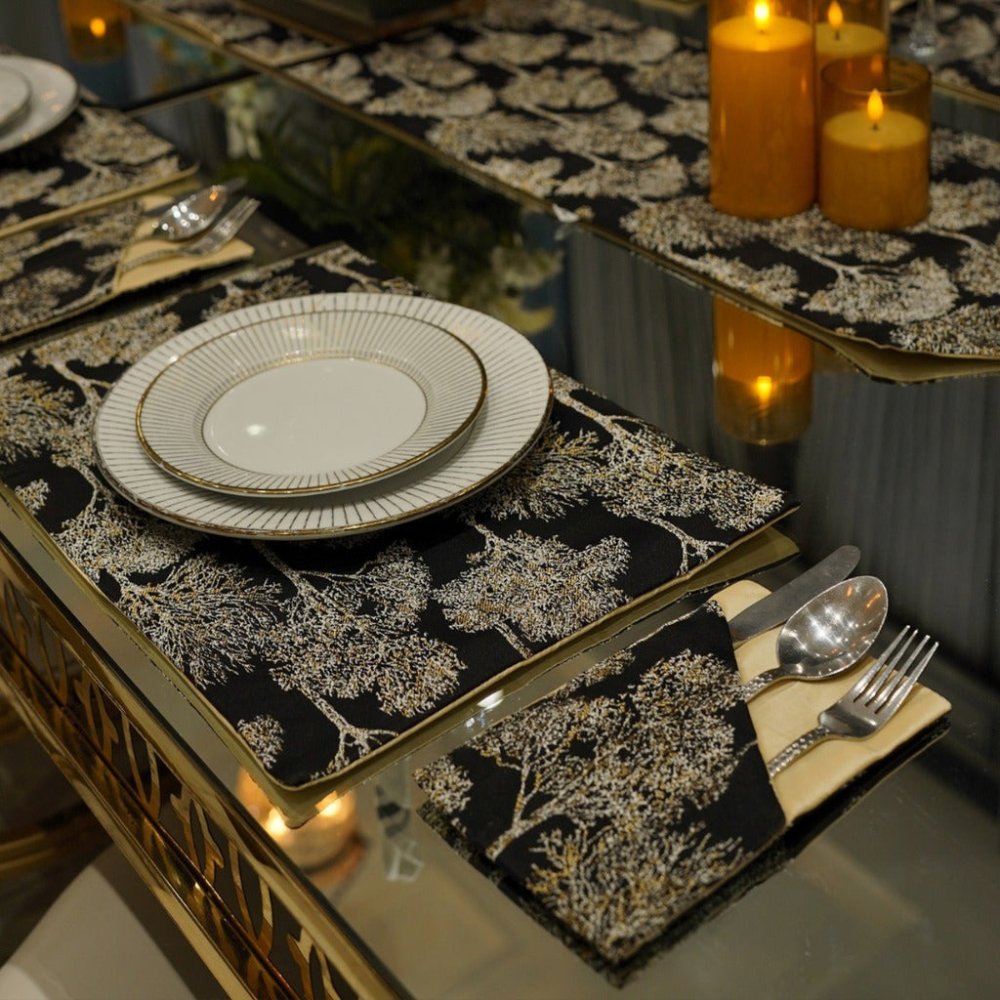 Premium Botanical Pattern Table Linen Set - myhomestore.com.pk