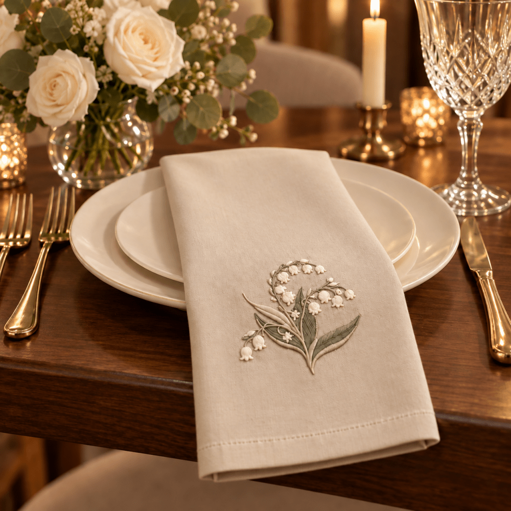 Premium Cotton Table Mat with Embroidered Floral Design - myhomestore.com.pk