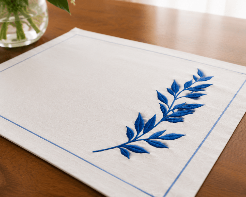 Premium Embroidered Dining Table Linen – Navy & White (Copy) - myhomestore.com.pk