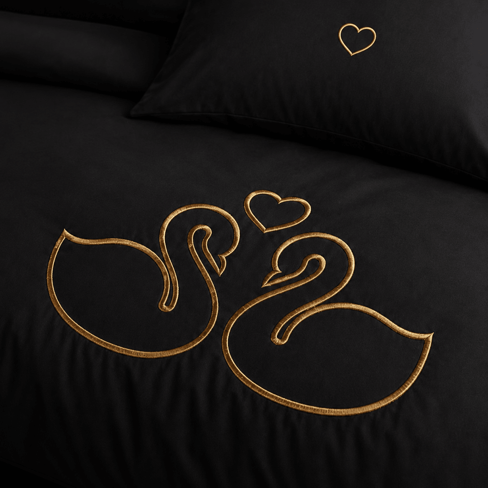 Premium Gold Swan Design Bedding Set - myhomestore.com.pk
