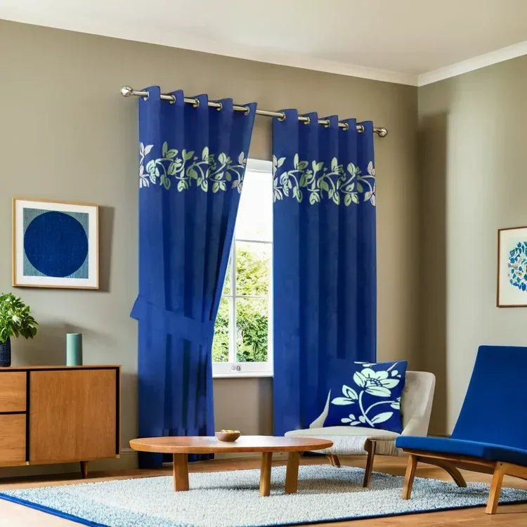 Premium Lasercut Velvet Floral Pattern Curtains – Luxurious Drapes in pair - myhomestore.com.pk
