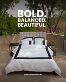 Cream & Black Duvet Set – Modern Stylish Bedding