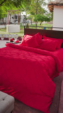 Red Pintuck Duvet Set