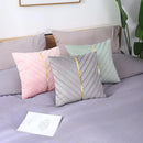 Pleated Cushion Cover With Golden Ribbon - myhomestore.com.pk