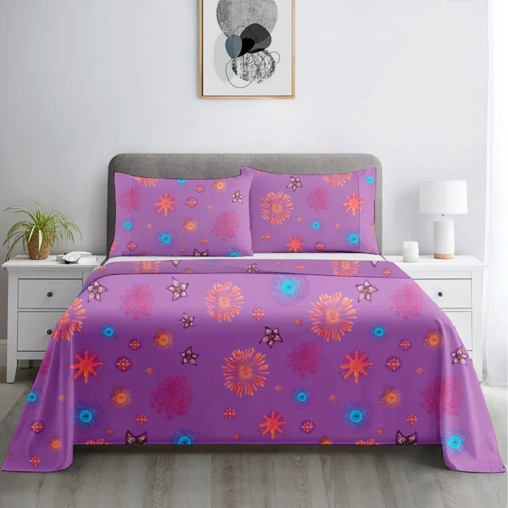 Purple Printed Bedding (satin) - myhomestore.com.pk
