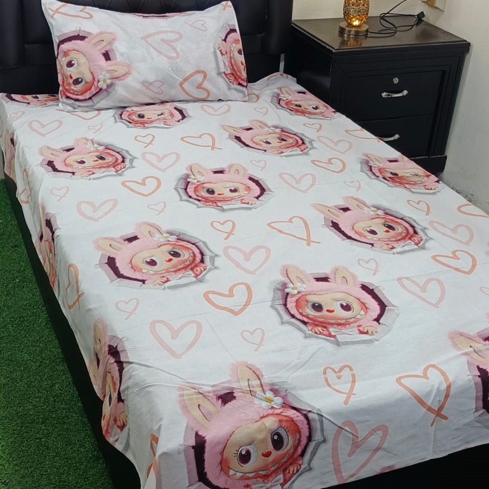 Rabbit Desgin Kid Bed Sheet - myhomestore.com.pk