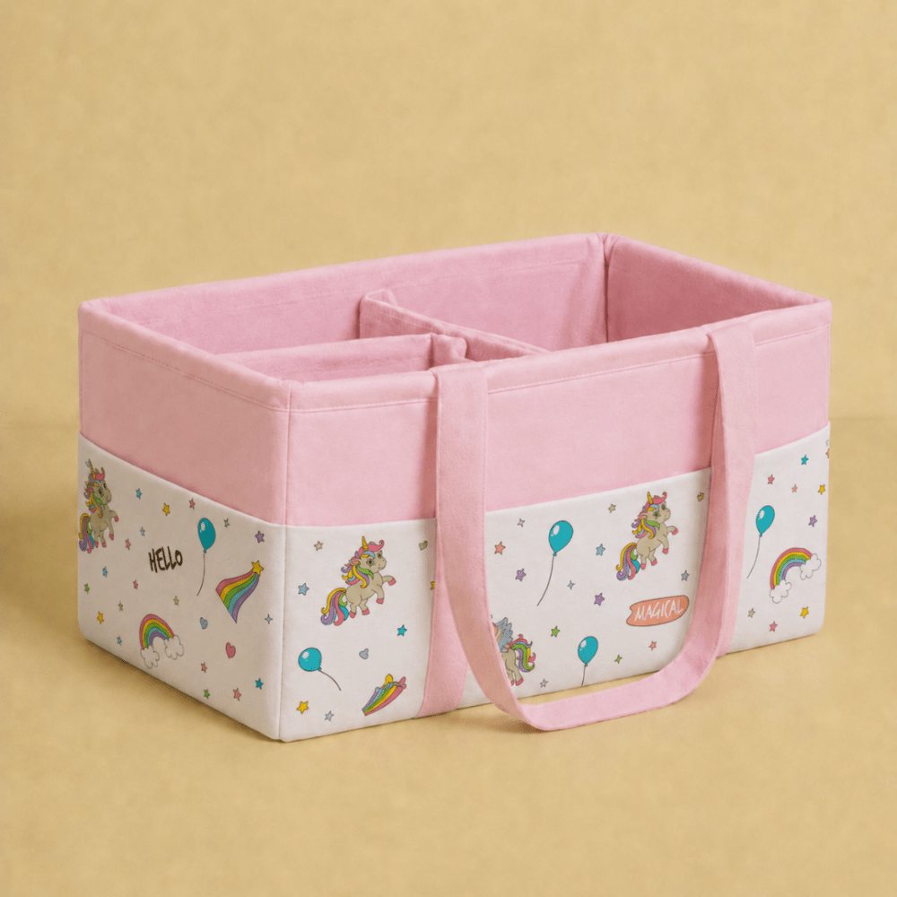 Rainbow Unicorn Diaper Caddy Bag - myhomestore.com.pk