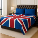 Red White Blue Union Jack Bedsheet 3 pcs - myhomestore.com.pk