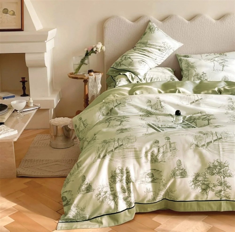Retro Pastoral Style Printed Bedding Duvet Set - myhomestore.com.pk