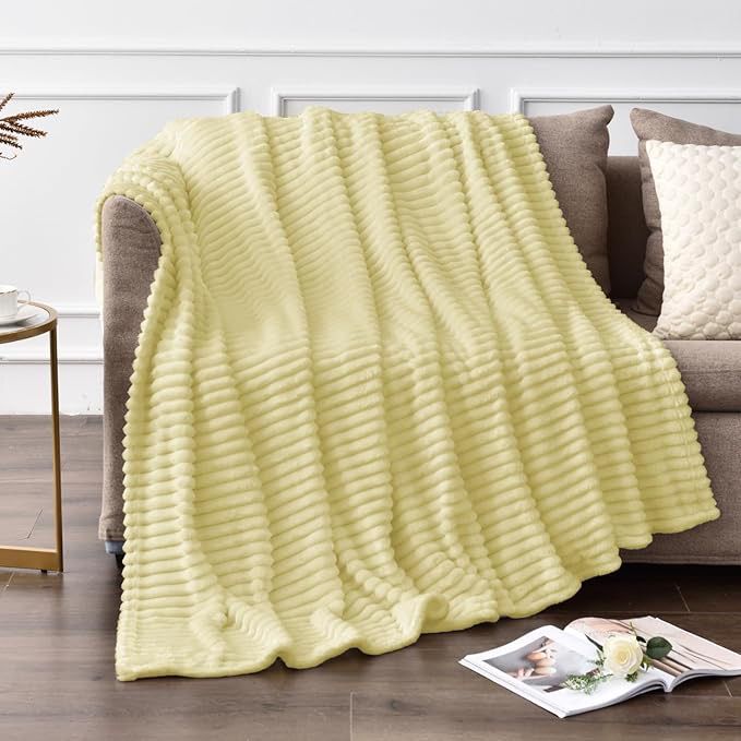Ribbed Stripe Ultra Soft Fleece Blanket - myhomestore.com.pk