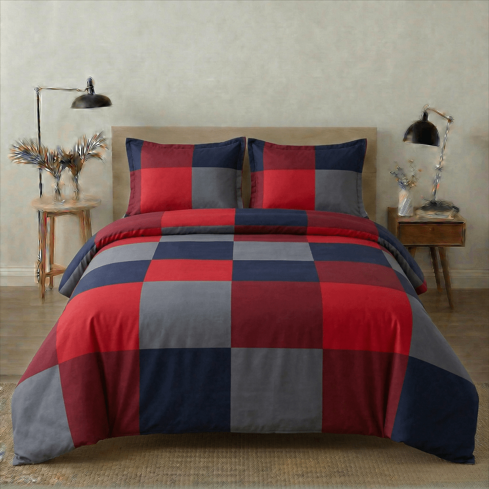 Royal Block Red Printed Bedsheet – King Size Bedding - myhomestore.com.pk