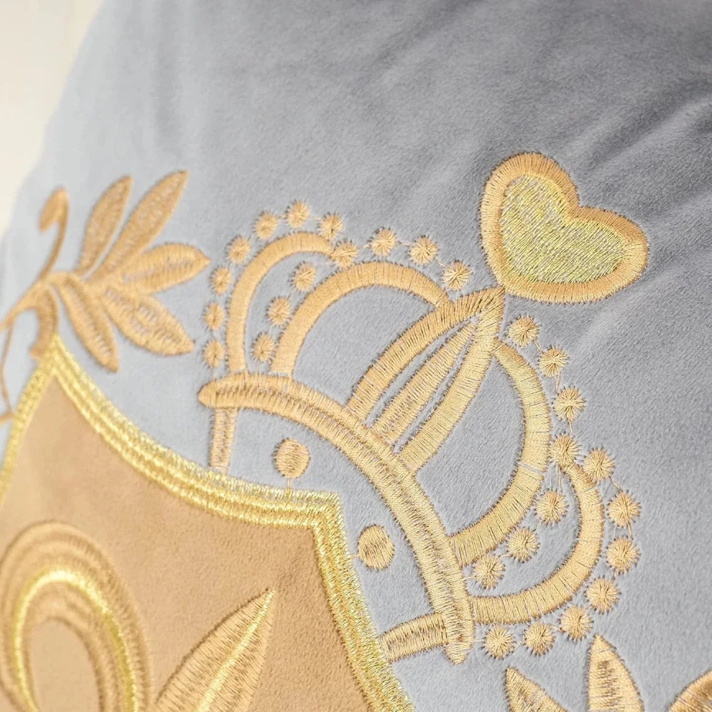 Royal Crest Embroidered Cushion Cover Style 1 - myhomestore.com.pk