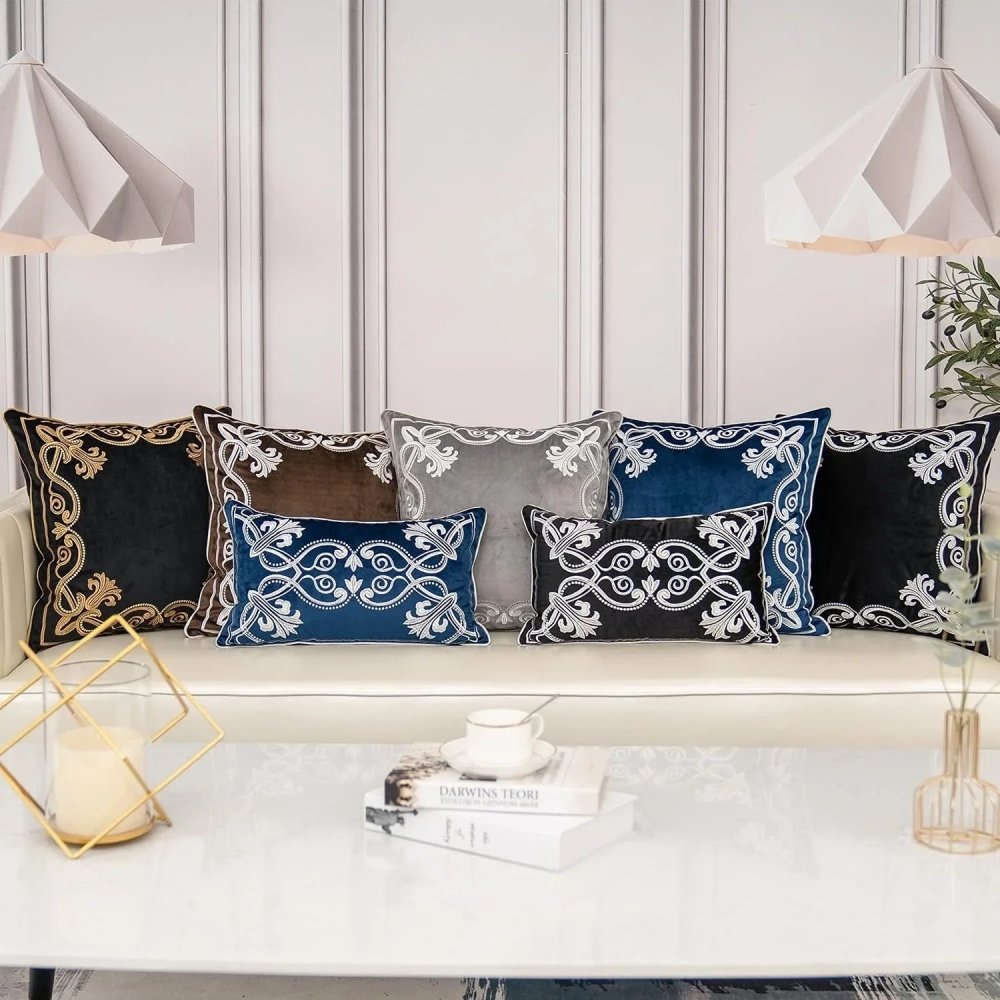 Royal Crest Embroidered Cushion Cover Style 3 - myhomestore.com.pk