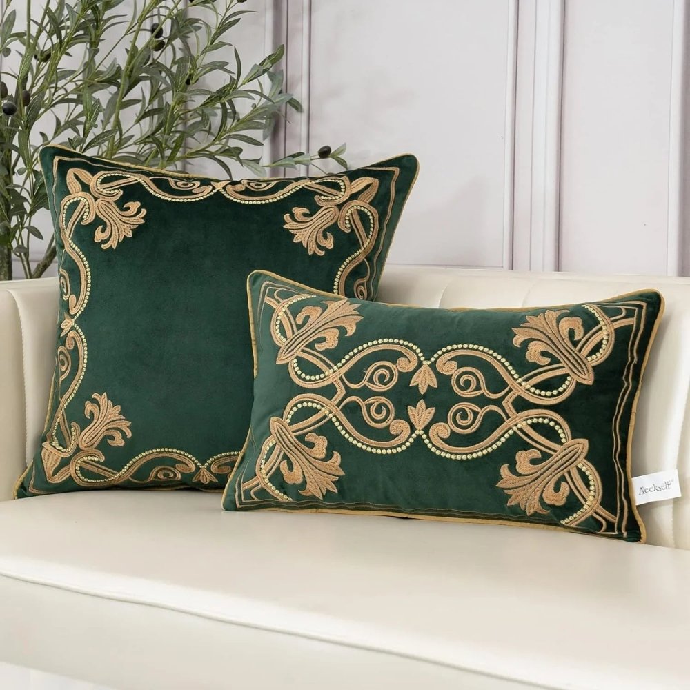 Royal Crest Embroidered Cushion Cover Style 3 - myhomestore.com.pk