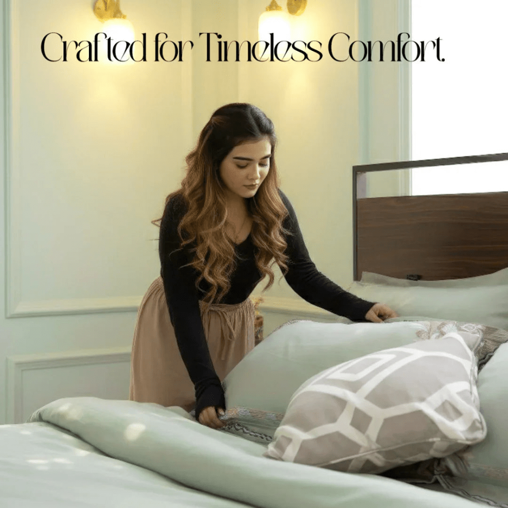 Royal Exquisite Embroidered Duvet Set Pistachio - myhomestore.com.pk