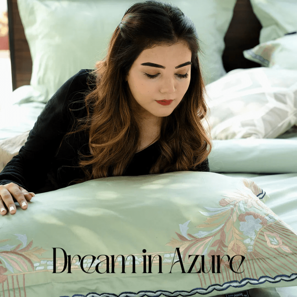 Royal Exquisite Embroidered Duvet Set Pistachio - myhomestore.com.pk