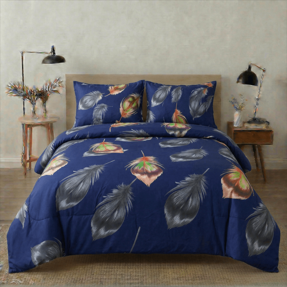 Royal Plume Printed Bedsheet – King Size Bedding - myhomestore.com.pk