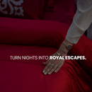 Ruffle Embroidery Cherry Red Velvet Duvet Set - myhomestore.com.pk