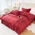 Ruffle With Pleat Duvet Set - myhomestore.com.pk