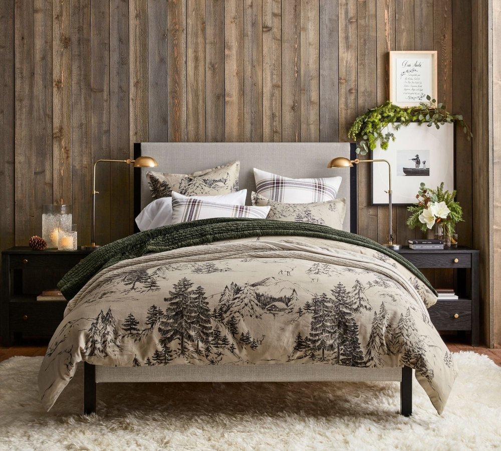 Rustic Forest Mountain Digital Printed Duvet Set - myhomestore.com.pk