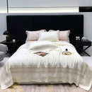 Off white Cotton Satin Embroidery Duvet Set - myhomestore.com.pk