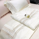 Off white Cotton Satin Embroidery Duvet Set - myhomestore.com.pk