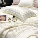 Off white Cotton Satin Embroidery Duvet Set - myhomestore.com.pk