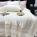 Off white Cotton Satin Embroidery Duvet Set - myhomestore.com.pk