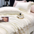 Off white Cotton Satin Embroidery Duvet Set - myhomestore.com.pk