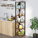 Multi-use 6 Tier Bookshelf Bookcase Mini Storage Rack Corner Shelf Home Decor - myhomestore.com.pk