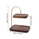 Wooden Square Double Layer Tray for Dessert Display - myhomestore.com.pk