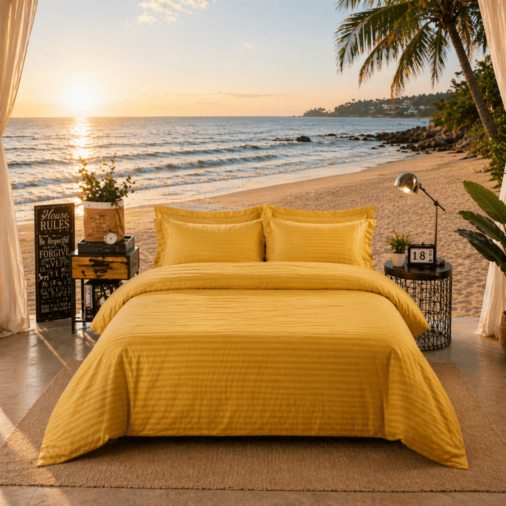 Satin Stripe Duvet Set Narrow Lines - myhomestore.com.pk
