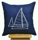 Ship Embroidered Cushion Cover - myhomestore.com.pk