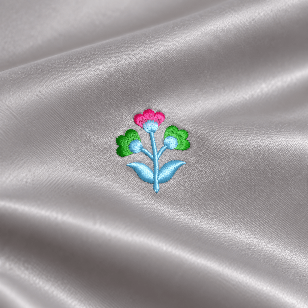 Silver Grey Floral Bloom Embroidered Bedding Set - myhomestore.com.pk