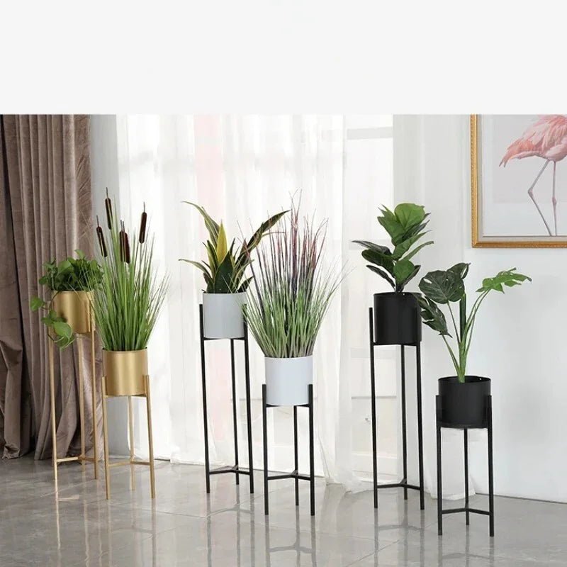 Simple Golden Flower Pot Stand (pack of 3) - myhomestore.com.pk