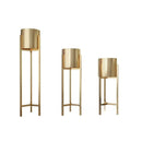 Simple Golden Flower Pot Stand (pack of 3) - myhomestore.com.pk