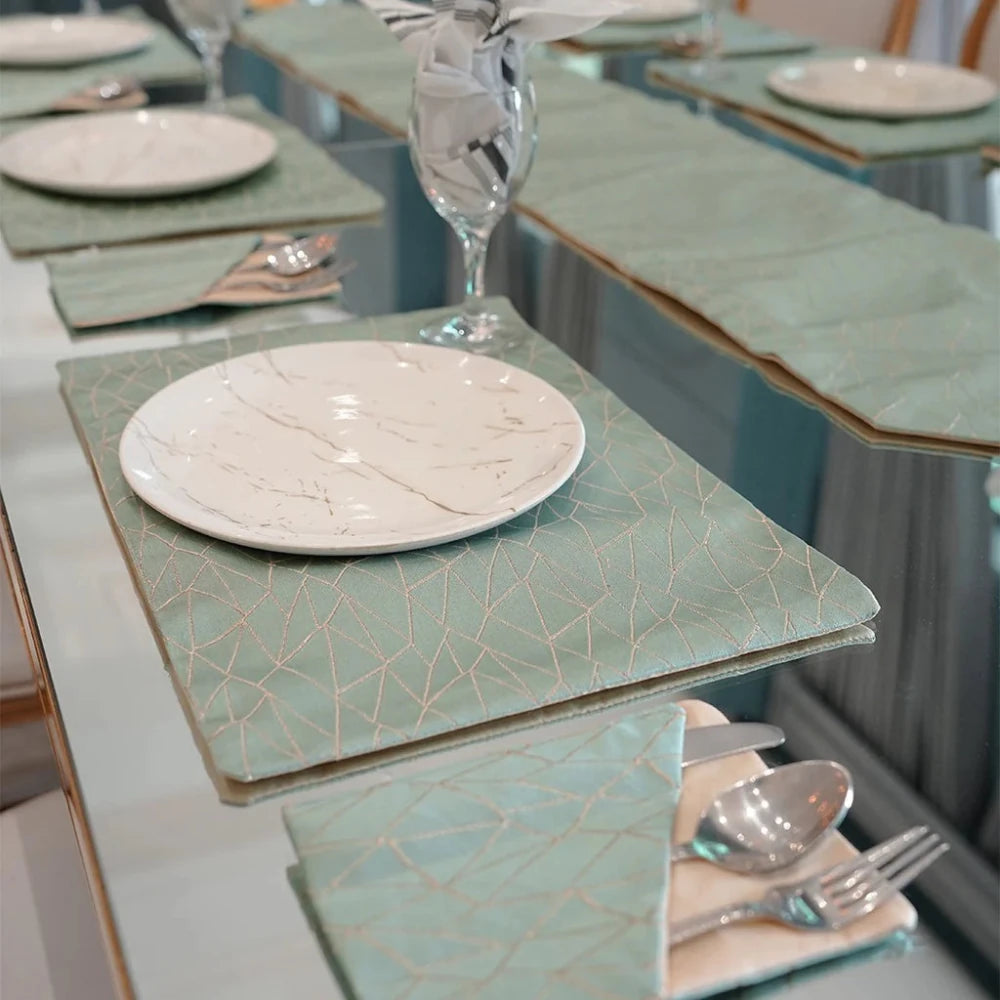 Sleek Mint Green Table Mat Set - myhomestore.com.pk