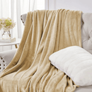 Soft Flannel Fleece Blanket In Beige - myhomestore.com.pk
