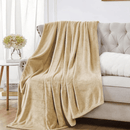 Soft Flannel Fleece Blanket In Beige - myhomestore.com.pk