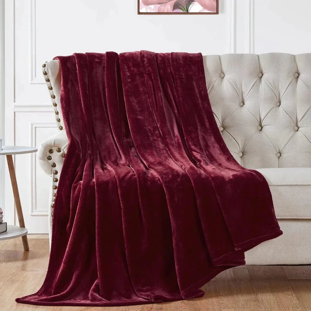 Soft Flannel Fleece Blanket In Beige - myhomestore.com.pk